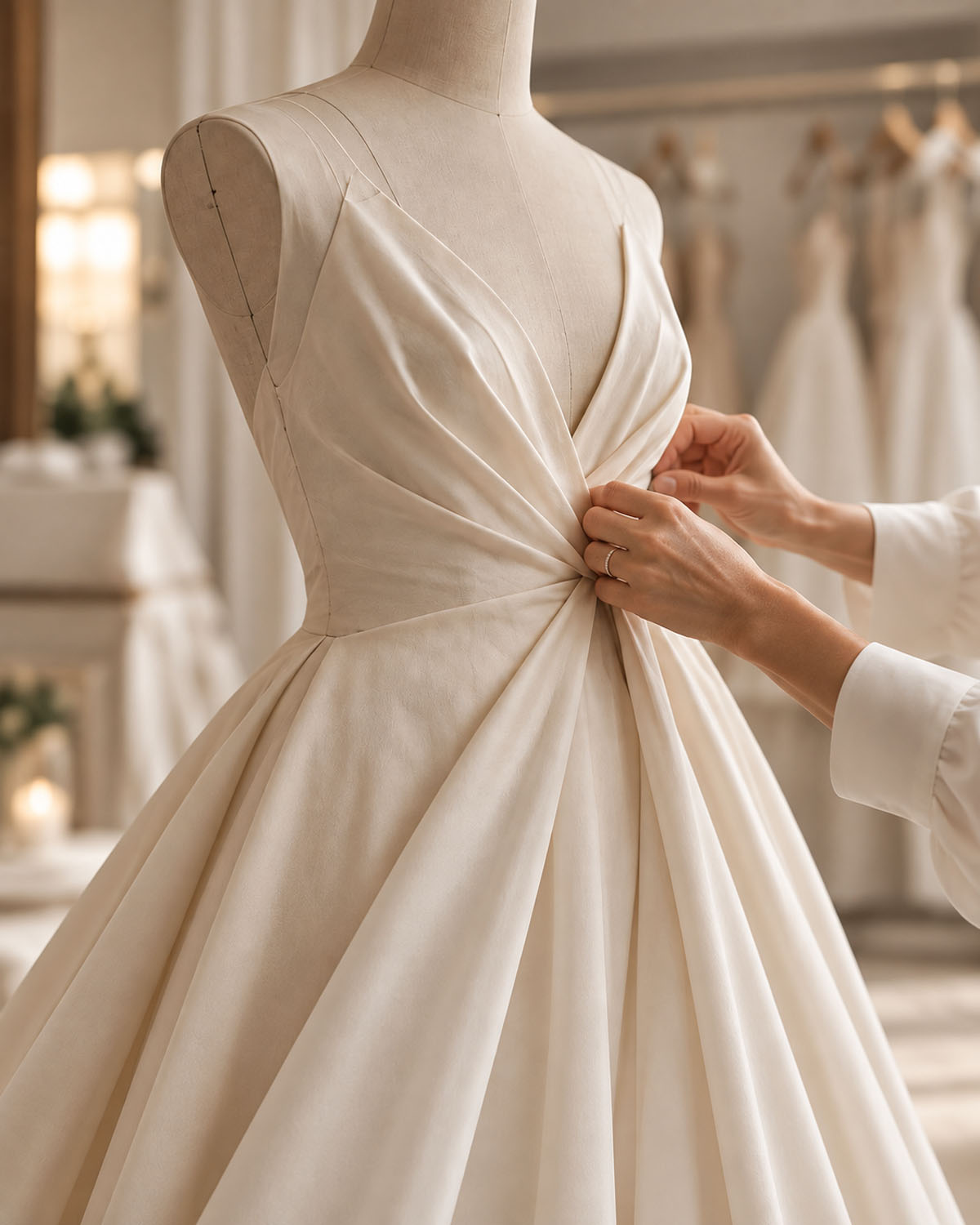 Abito da sposa su misura couture in atelier a Milano